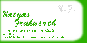 matyas fruhwirth business card