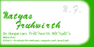 matyas fruhwirth business card